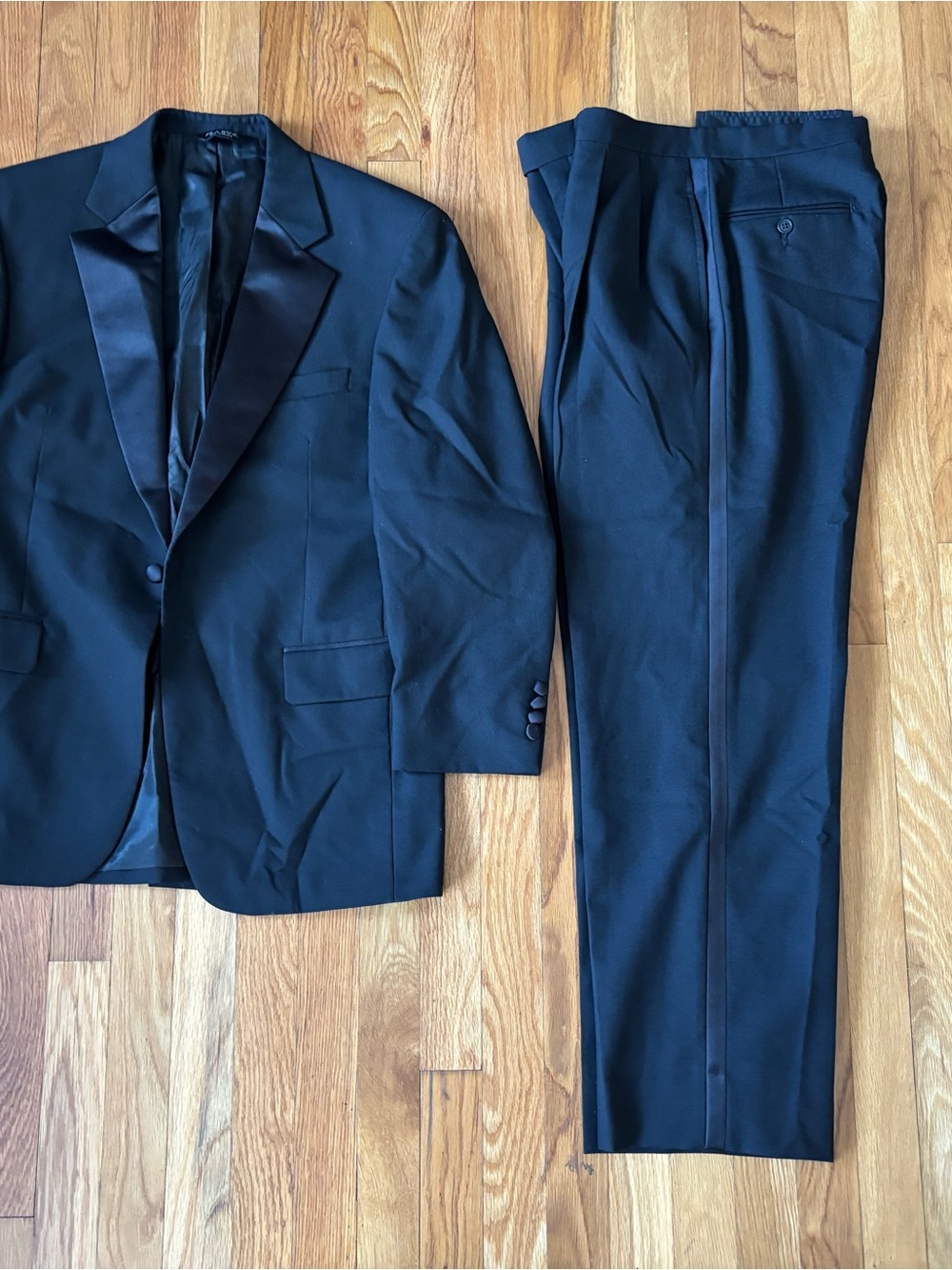 Jos. A. Bank Black Satin Lapel Tuxedo Jacket and Pants